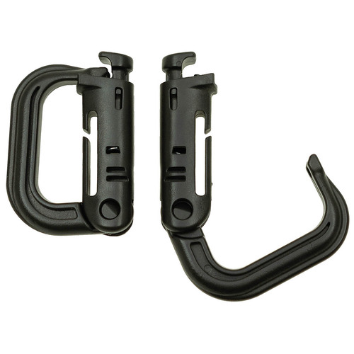Plastični karabin MOLLE črn 2 kosa 55x40 mm