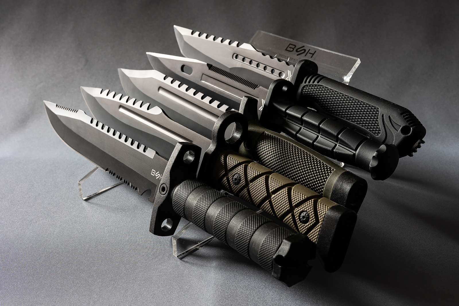 Alternative view of STOJALO ZA NOŽE – S4 (5 NOŽEV, ŠIROKO & NIZKO)