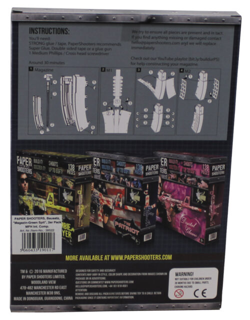Alternative view of PAPER SHOOTERS "ZOMBIE" – DODATNA NABOJNIKA (2 KOS)
