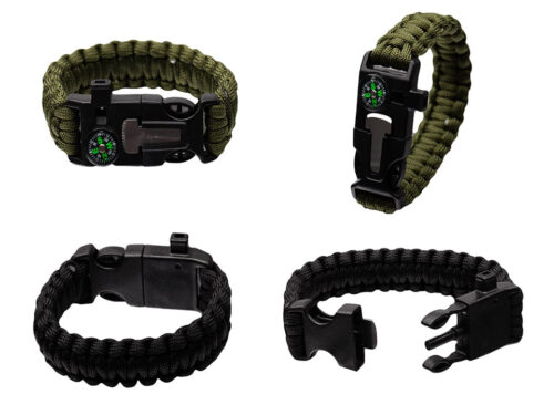 Alternative view of SURVIVAL PARACORD ZAPESTNICA 5v1 – KRESILO, KOMPAS IN PIŠČALKA