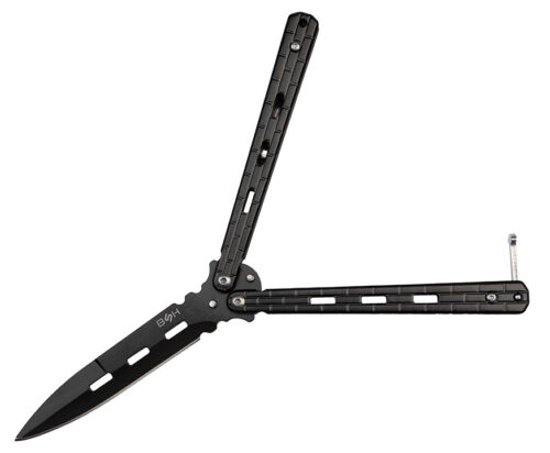 Alternative view of BUTTERFLY NOŽ FLIPPER BLACK – BALISONG IZ JEKLA 420