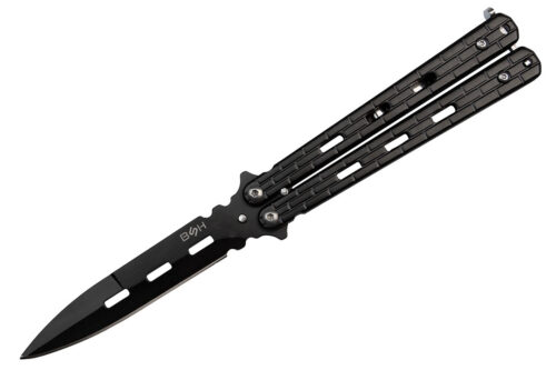 BUTTERFLY NOŽ FLIPPER BLACK – BALISONG IZ JEKLA 420