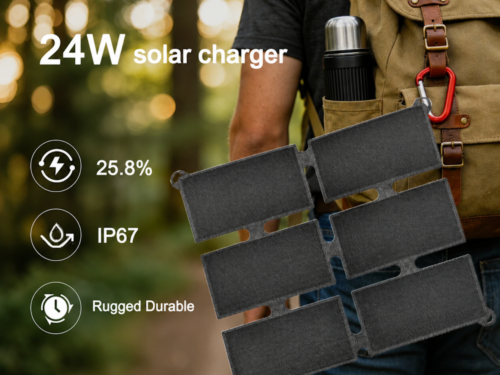 24 W VODOODPORNI ZLOŽLJIVI SOLARNI PANEL – USB + USB-C