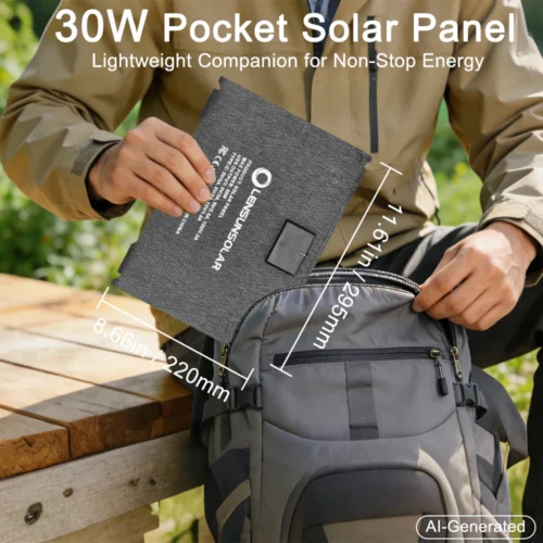 Alternative view of 30 W VODOODPORNI ZLOŽLJIVI SOLARNI PANEL – USB + USB-C