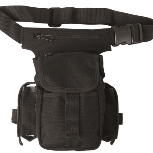 MIL-TEC® TAKTIČNA STEGENSKA TORBICA – DROP LEG, ČRNA