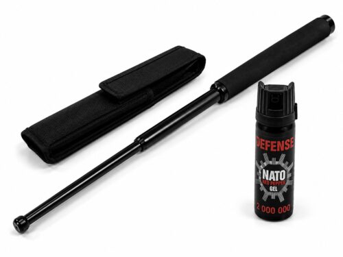 KOMPLET ZA OSEBNO VARNOST XL – TELESKOPSKA PALICA 26″ + NATO DEFENSE GEL 50 ML