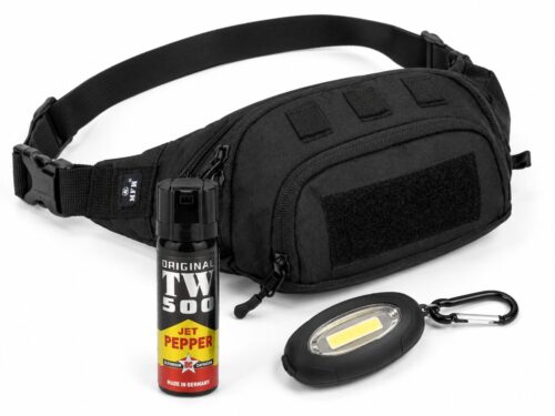 KOMPLET ZA OSEBNO VARNOST – SOLZILEC TW 500 63 ML + TAKTIČNA PASNA TORBICA + MINI LED SVETILKA