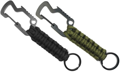 TAKTIČNI OBESEK ZA KLJUČE S PARACORD VRVJO IN KARABINOM – 5 V 1