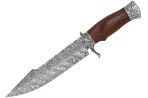 LOVSKI NOŽ BSH ADVENTURE DAMASCUS SHADOW – 30,7 CM, 440 JEKLO IN LESEN ROČAJ