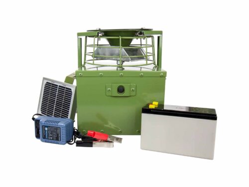 AVTOMATSKA KRMILNA NAPRAVA EUROHUNT PRO 12 V – KOMPLET S SOLARNIM PANELOM, BATERIJO IN POLNILCEM