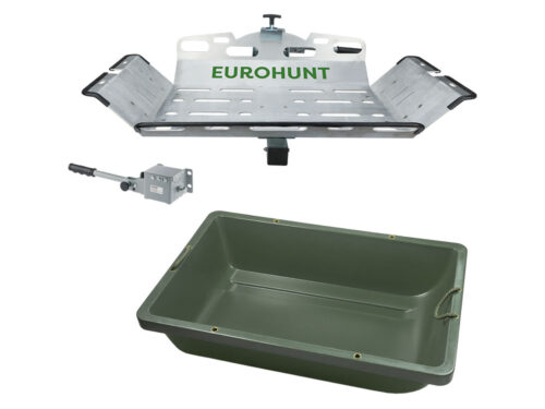 ZADNJI NOSILEC EUROHUNT EASYLOAD Z ROČNIM VITLOM IN TRANSPORTNO KADJO – NOSILNOST 59 KG